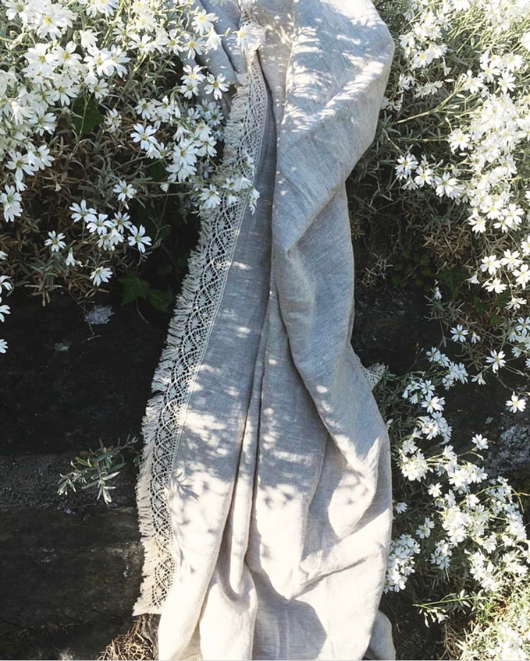Blanket - Faded Wild Flower with Lace